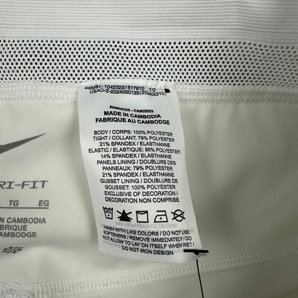 Nike Advantage Court Skirt Women XL White Pleated Skort High Waist Tennis Golf